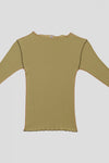 BASERANGE Ribbed Long Sleeve Top T-shirt TTVL Collection France BAS-TTVL-RB-AU23-HUILV Gray Green